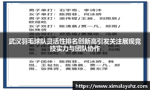 武汉羽毛球队灵活性排名创新高引发关注展现竞技实力与团队协作