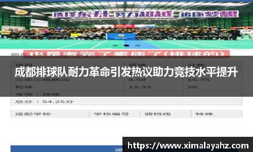 成都排球队耐力革命引发热议助力竞技水平提升